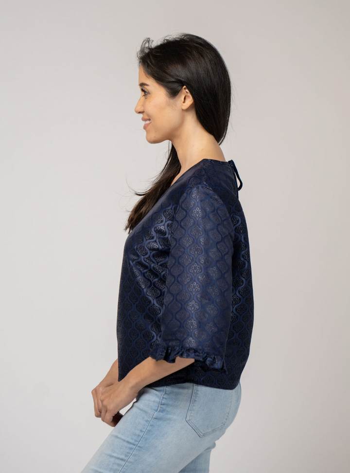 SAMPLE | The Waverly Top | Blue Diamond | Small