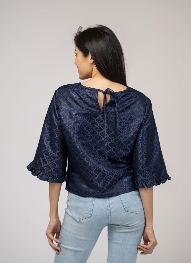 SAMPLE | The Waverly Top | Blue Diamond | Small