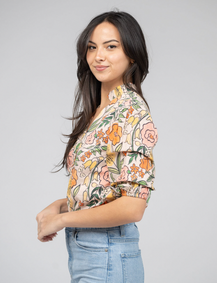 SAMPLE | The Lily Top | Beige Fall Garden | Small