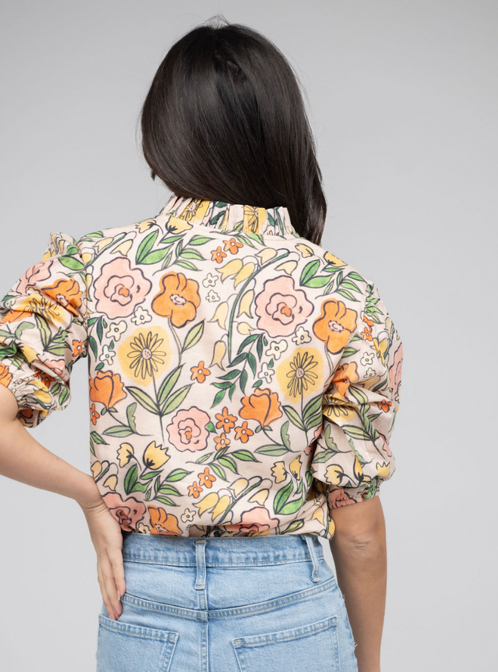 SAMPLE | The Lily Top | Beige Fall Garden | Small