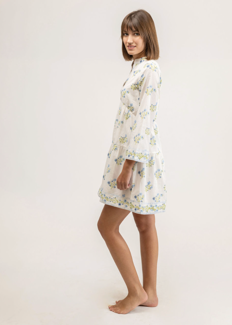 SAMPLE | The Claire Mini Dress | Blue Floral | Small