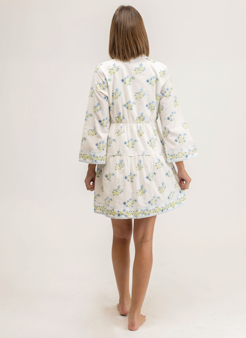 SAMPLE | The Claire Mini Dress | Blue Floral | Small