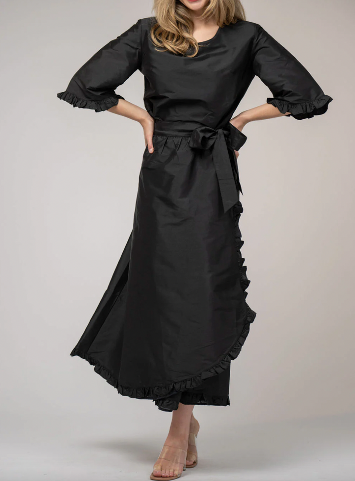 SAMPLE | The Waverly Skirt | Black Taffeta | Small