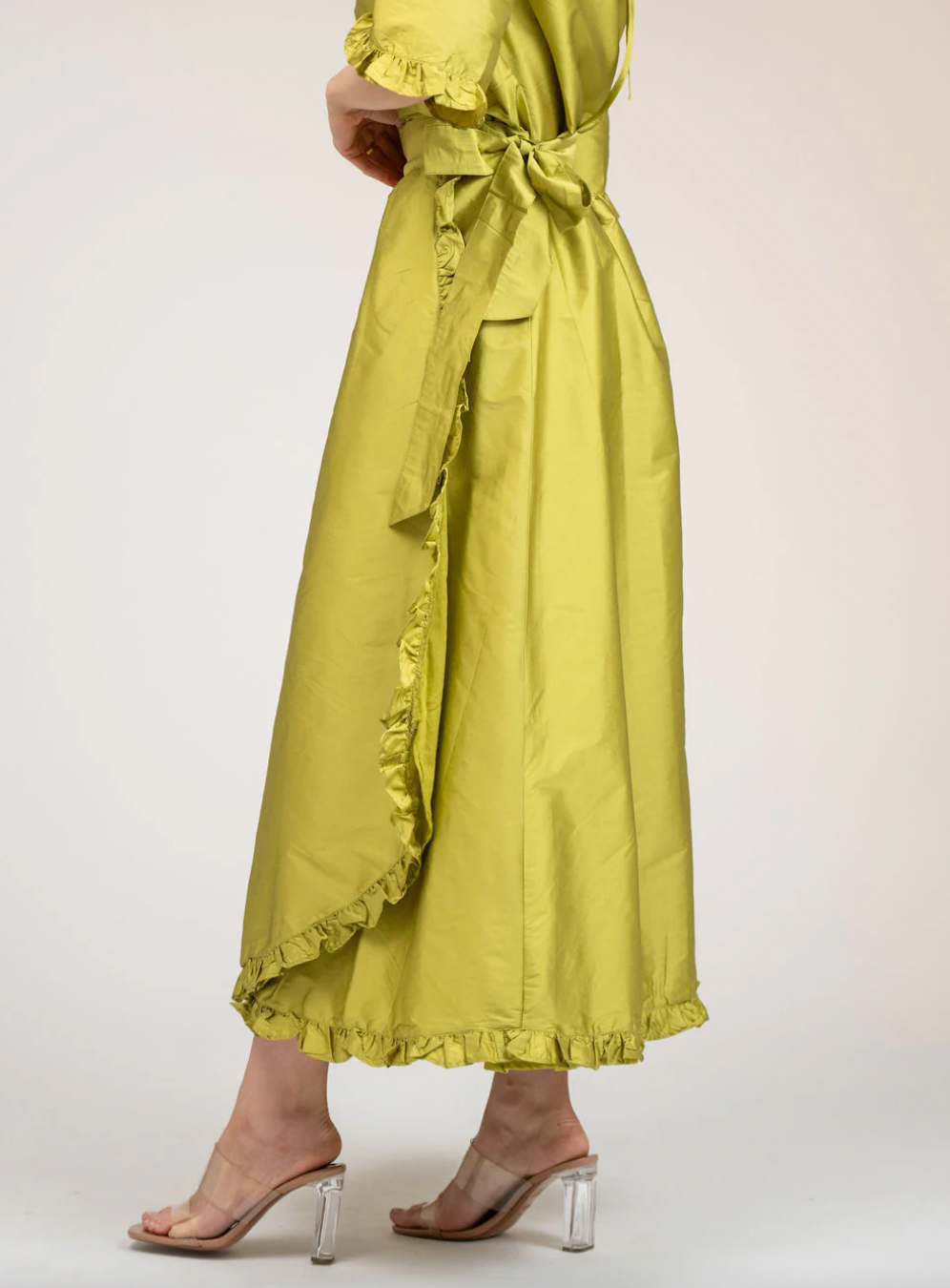 SAMPLE | The Waverly Skirt | Chartreuse Taffeta | Small