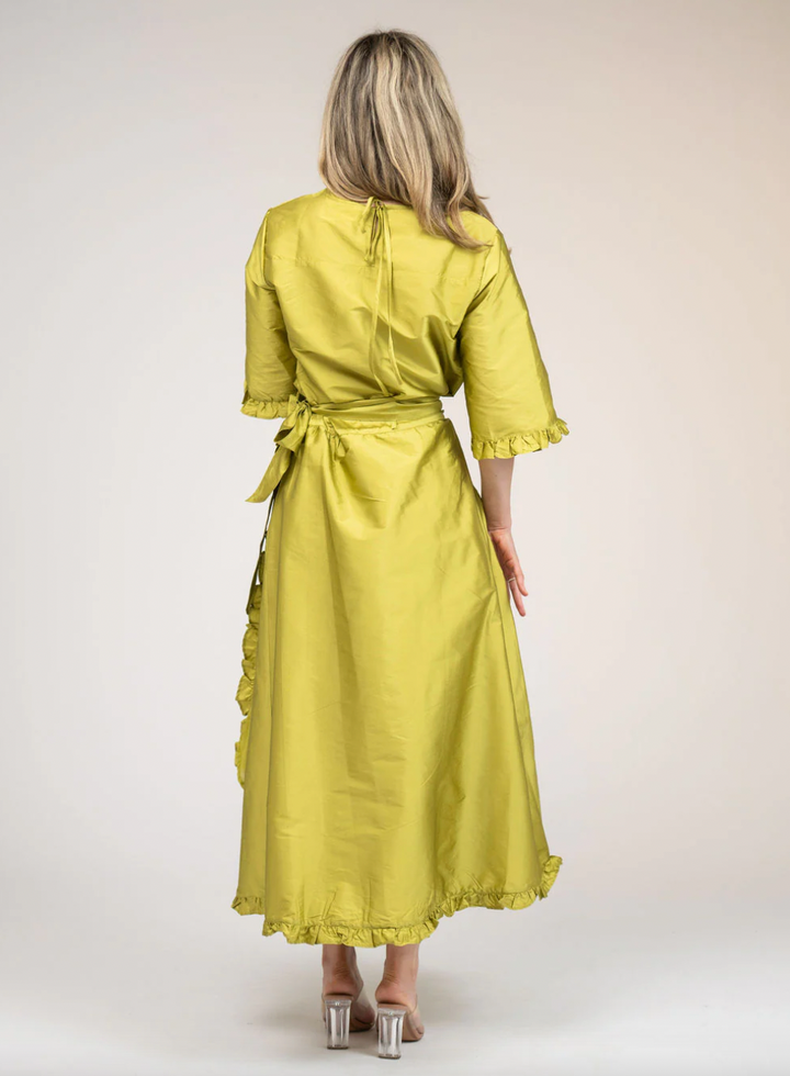 SAMPLE | The Waverly Skirt | Chartreuse Taffeta | Small