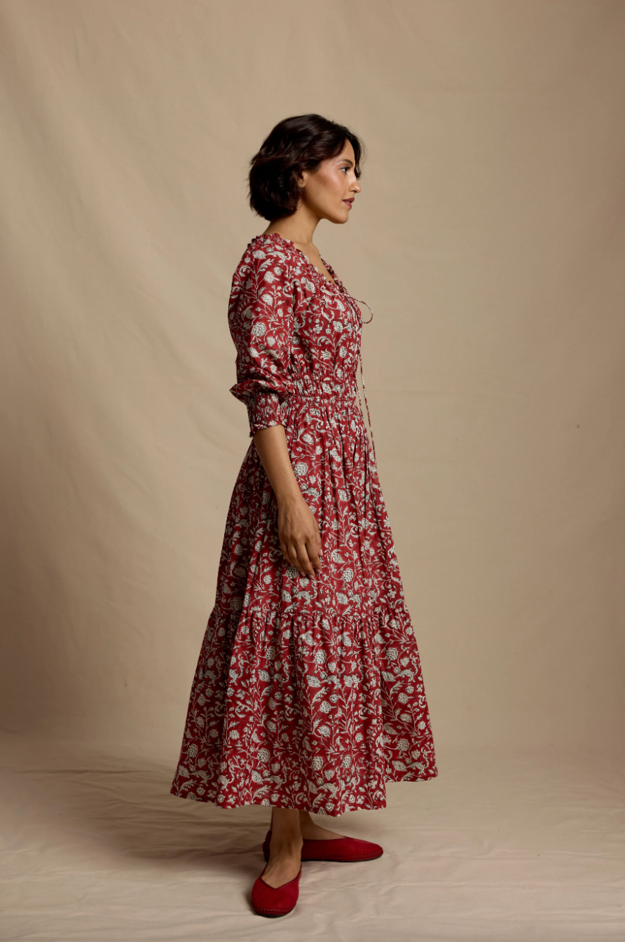 Camille Dress in Ruby Petal