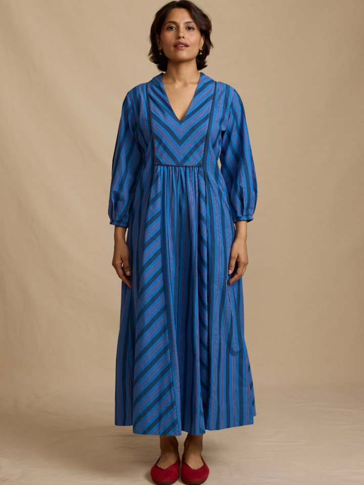 Frances Dress in Handloom Stripe