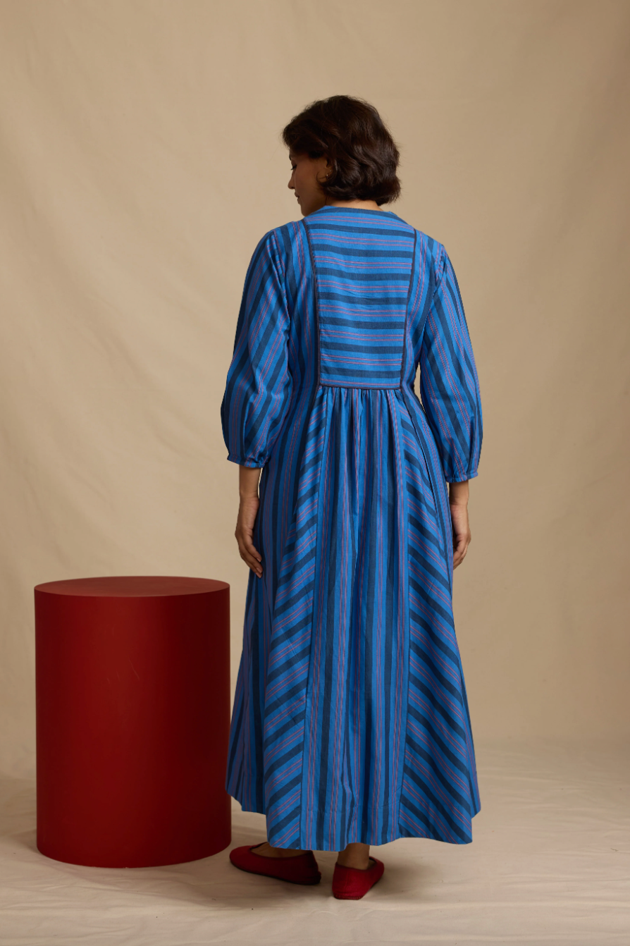 Frances Dress in Handloom Stripe