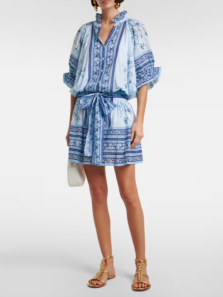 Blouson Dress in China Blue