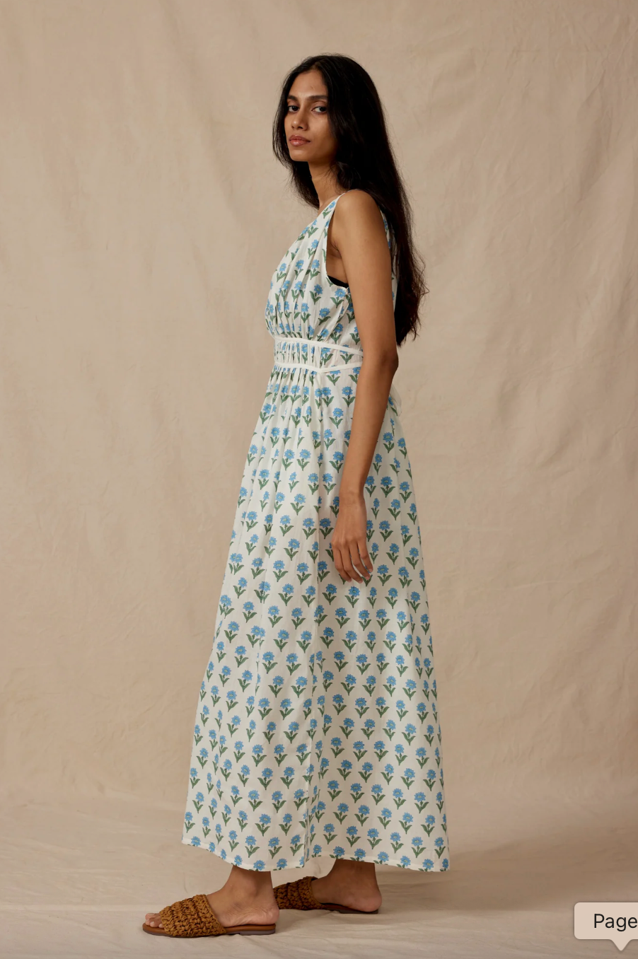 Athena Dress in Sky Kashmir Flower