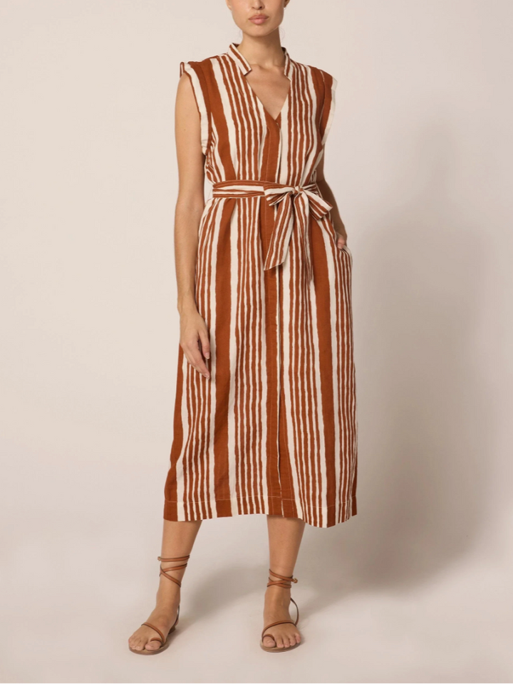 Lani Midi Dress in Vecchio Stripe