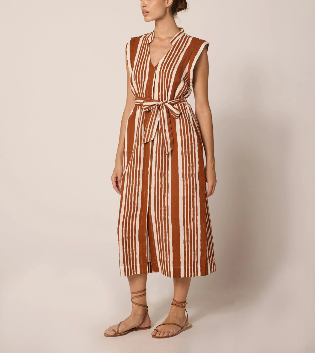 Lani Midi Dress in Vecchio Stripe