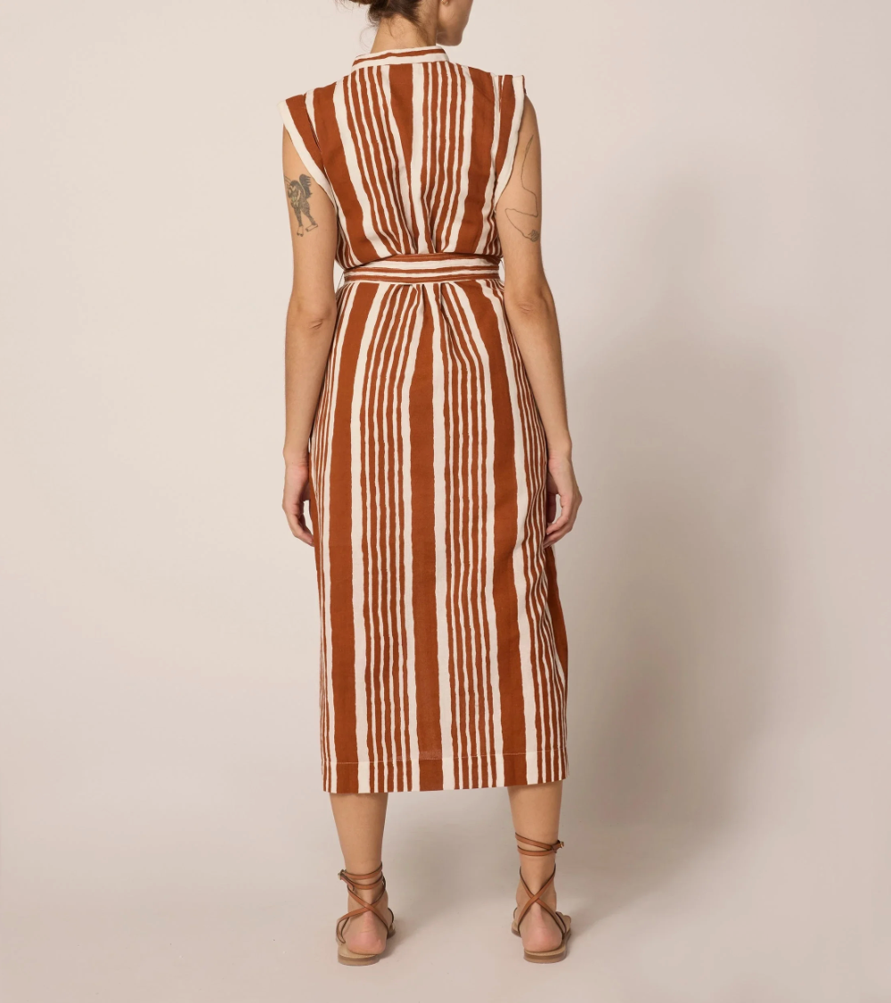 Lani Midi Dress in Vecchio Stripe