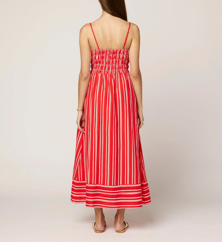 Lacey Ankle Dress in Poppy Red / Ivory