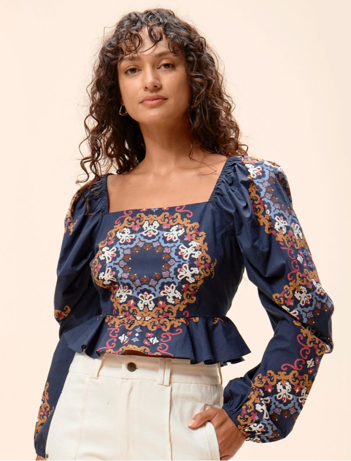 Elizabeth Top in Venezia Blue