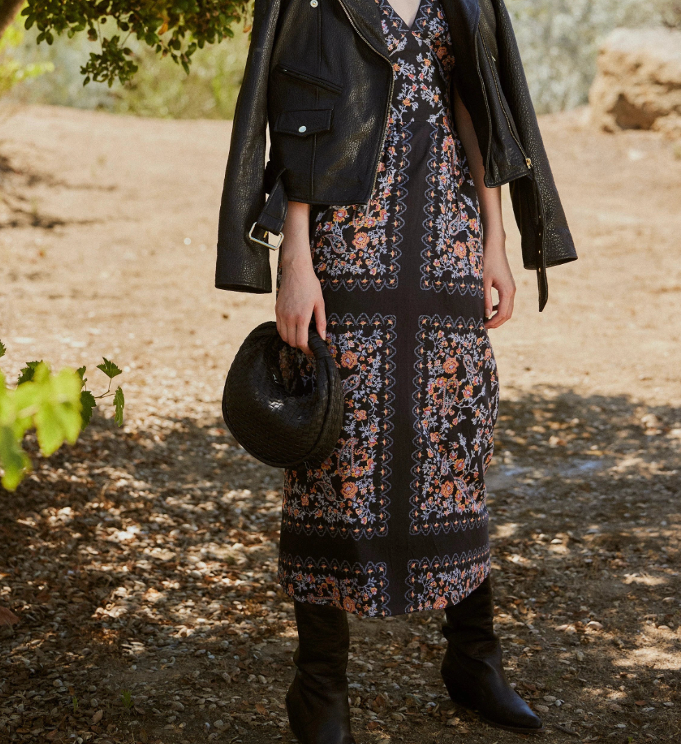 Constance Ankle Dress in Dark La Ramos