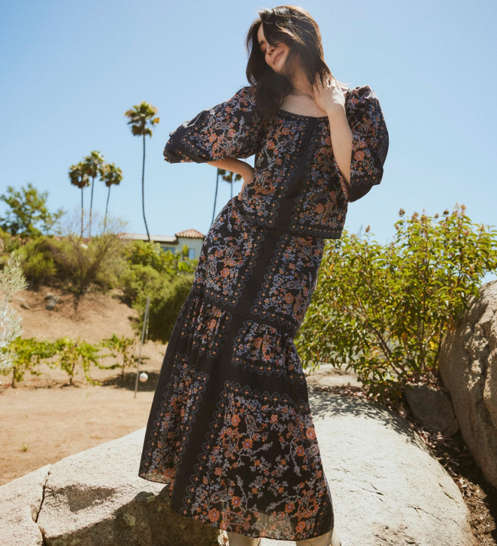 Marjorie Ankle Skirt in Dark La Ramos