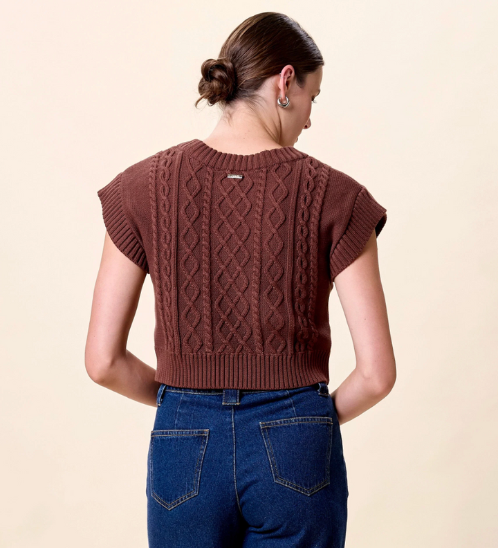 Gigi Sweater Vest in Cocoa