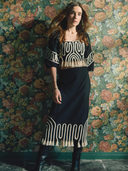 Lola Midi Skirt in Black Ivory