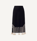 Lola Midi Skirt in Black Ivory