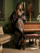 Fawn Ankle Dress in Black Floral Anise Print