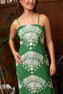 Shannon Midi Dress in Jade Raffia