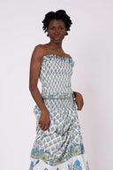 Strapless Bandeau Top | Bleu/Thyme Vintage Poppy