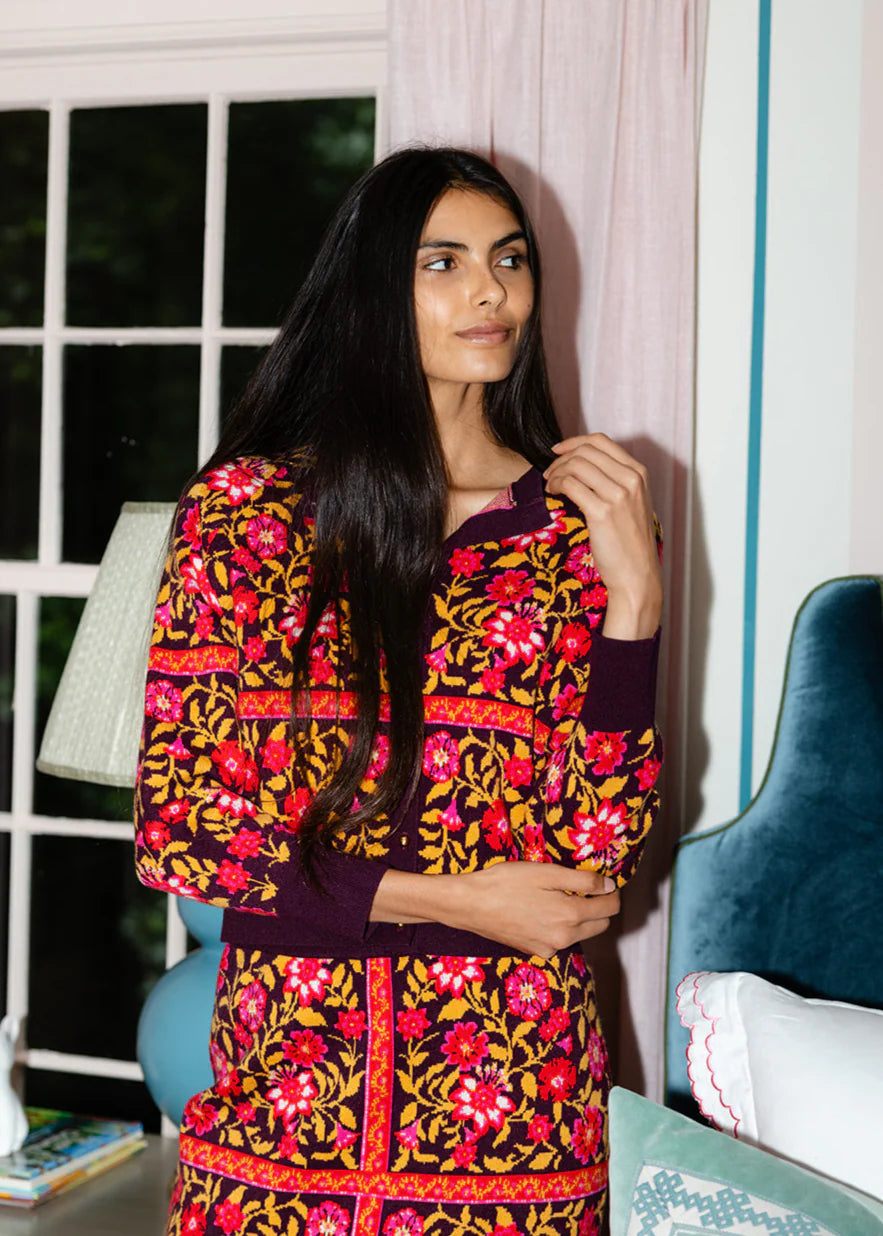 Meredith Cardigan in Golden Floral