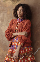 Emelia Embroidered Jacket in Red Earth