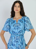 Suzi Dress in Aqua Cabaret