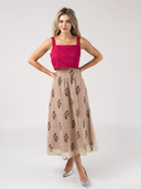 Tissue Silk Skirt in Fuchsia