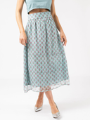 Tissue Silk Skirt in Teal