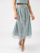 Tissue Silk Skirt in Teal