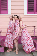 Smocked Halter Dress | Red/Blush Cosmos