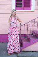 Smocked Halter Dress | Red/Blush Cosmos