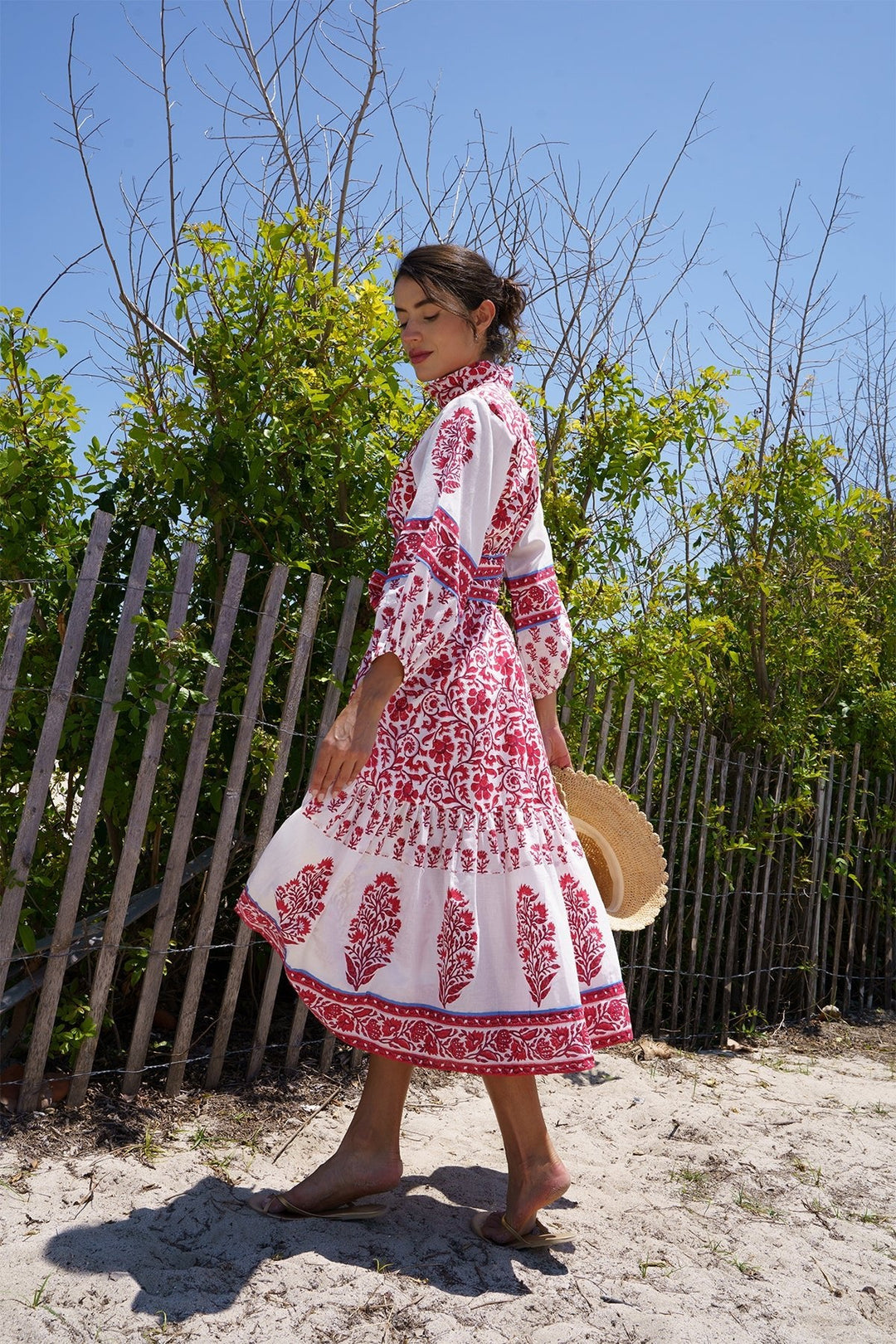 Flounce Dress in Cherry Victorian Frieze