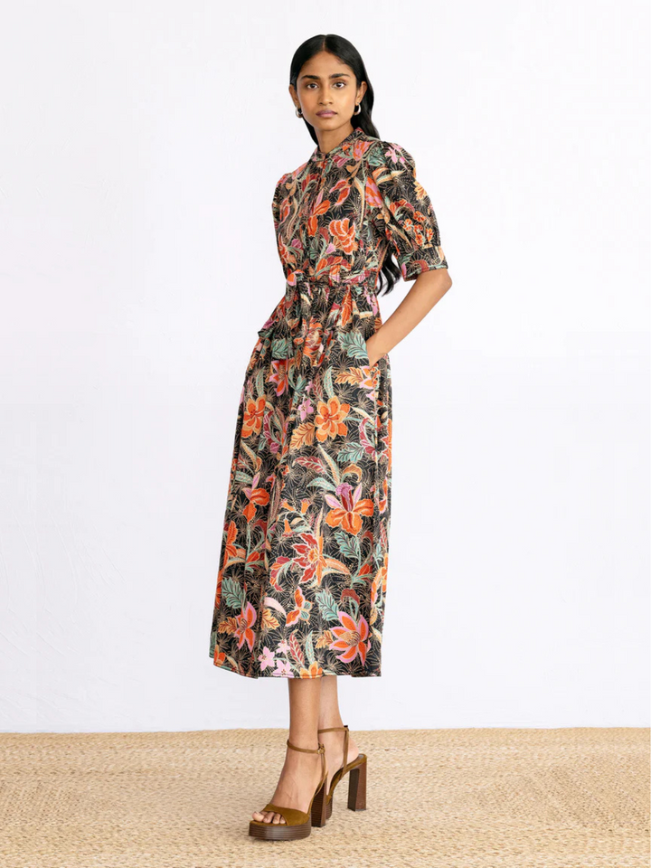 Daffodil Dress in Bali Floral Syrah