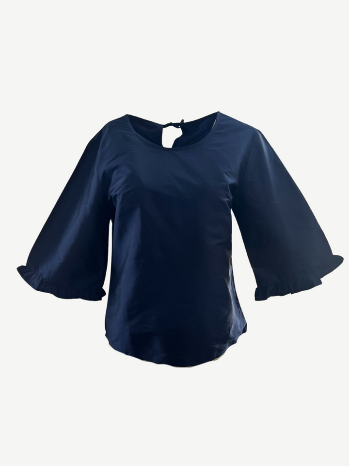 SAMPLE | The Waverly Top | Navy Taffeta | Small