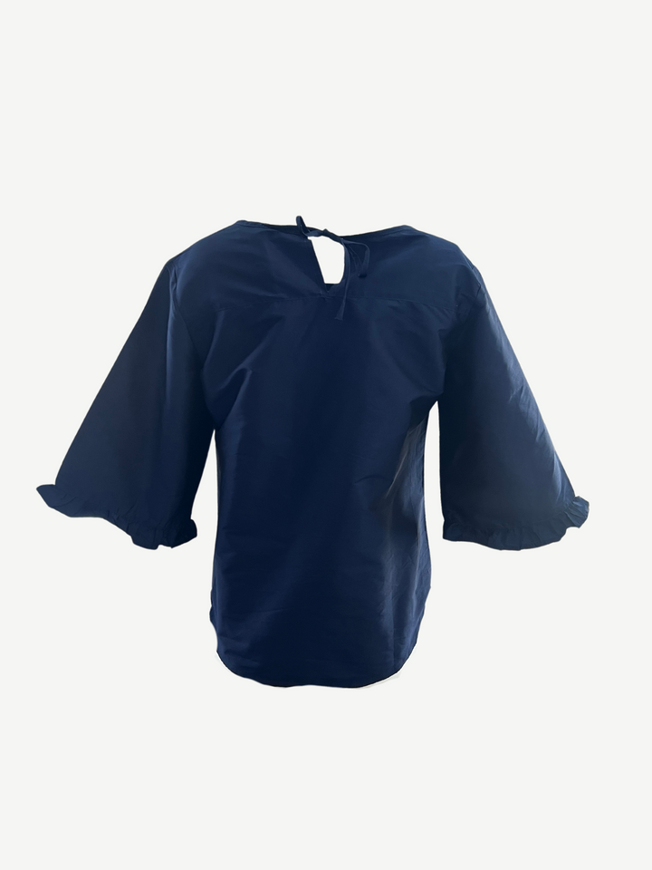 SAMPLE | The Waverly Top | Navy Taffeta | Small