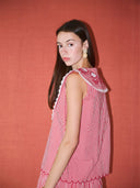 Emma Sleeveless Blouse in Red Stripe
