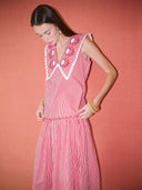 Emma Sleeveless Blouse in Red Stripe