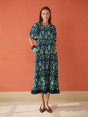 Georgia Dress in Peacock Navy