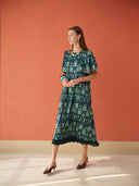 Georgia Dress in Peacock Navy