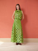 Elizabeth Skirt in Laser Cut Green