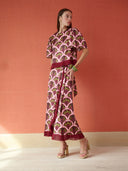 Cooper Wrap Skirt in Berry Vine
