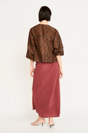 Santander Silk Skirt in Dark Cerise