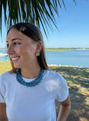 Large Star Necklace in Dusty Blue