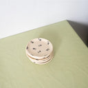 Black Forget Me Not Catchall Plate with Blue Flowers