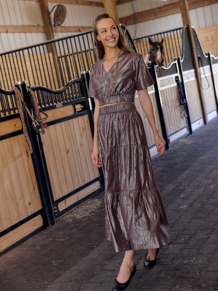 The Abby Skirt | Brown Shine