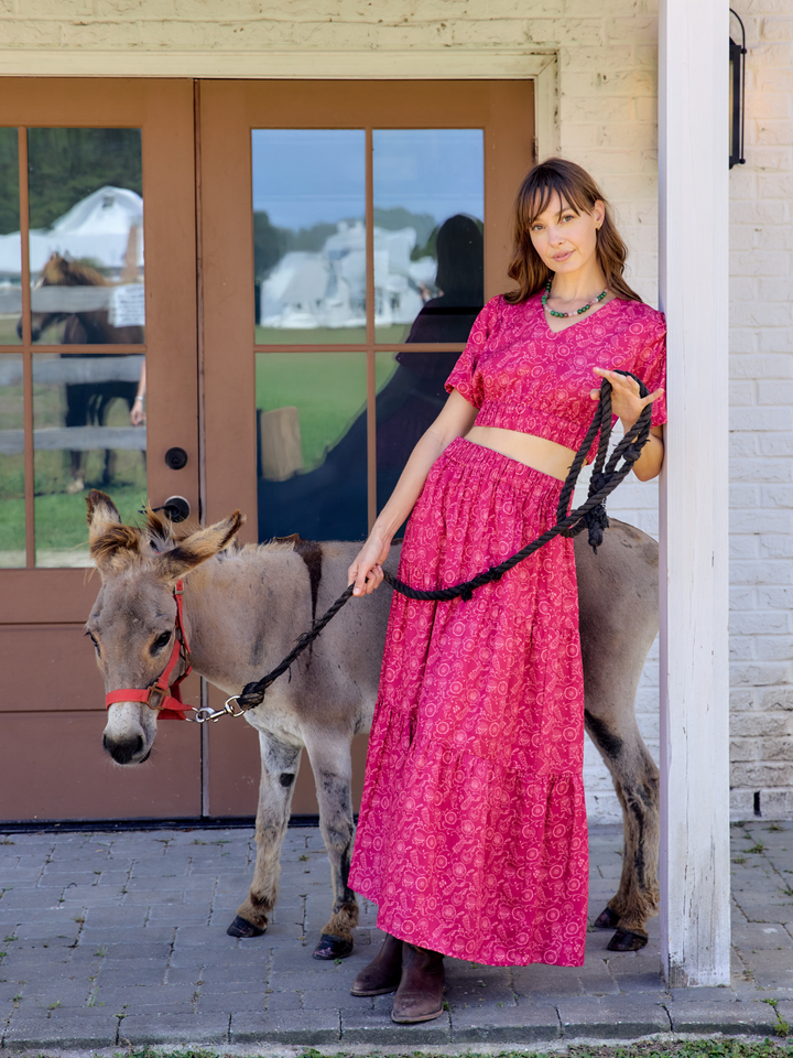The Abby Skirt | Maroon Cosmo